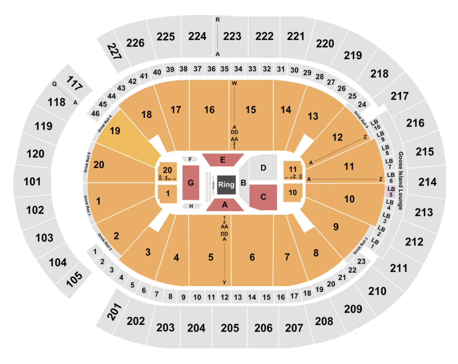 T Mobile Arena Seating Chart + Section, Row & Seat Number Info